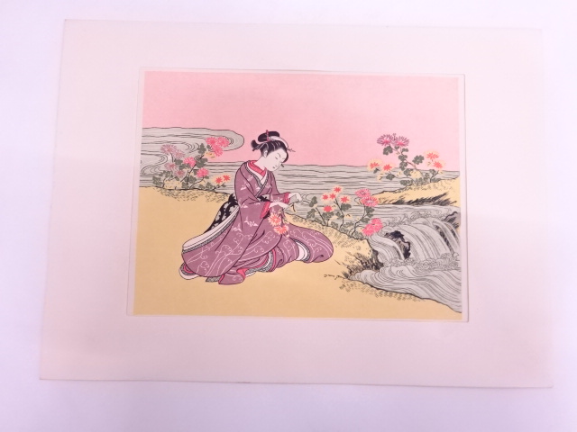 鈴木春信 「見立菊慈童」 美人浮世絵版画